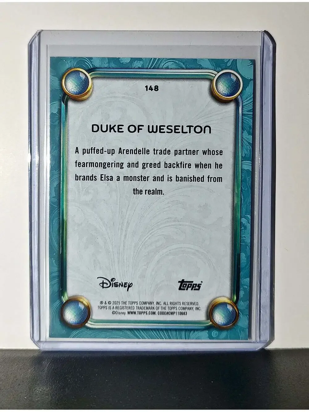 Duke of Weselton 2025 Topps Disney Wonder #148 Diamond Card Frozen